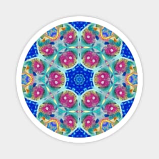 Soft Pink Green and Blue Floral Power Magnet